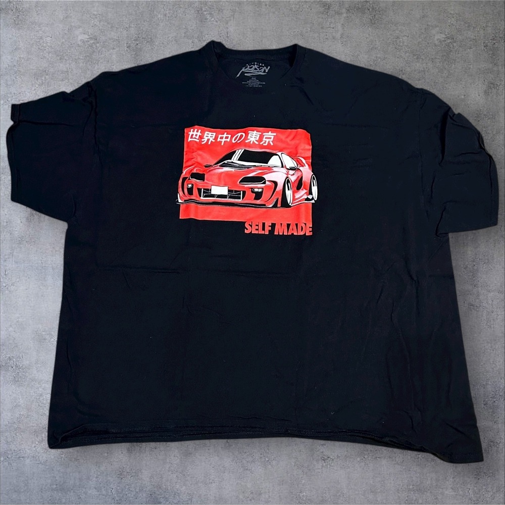 Popular Poison Black Graphic T Shirt Men's 4XL Japanese Car‎ Graphic Tee
